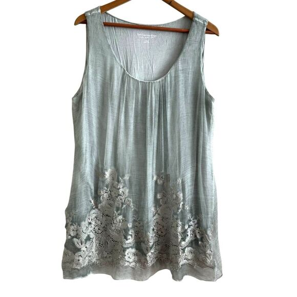 Soft Surroundings Sopfia Silk Embroidered Tunic L Festival Fairy Grunge Whimsy - Picture 1 of 9